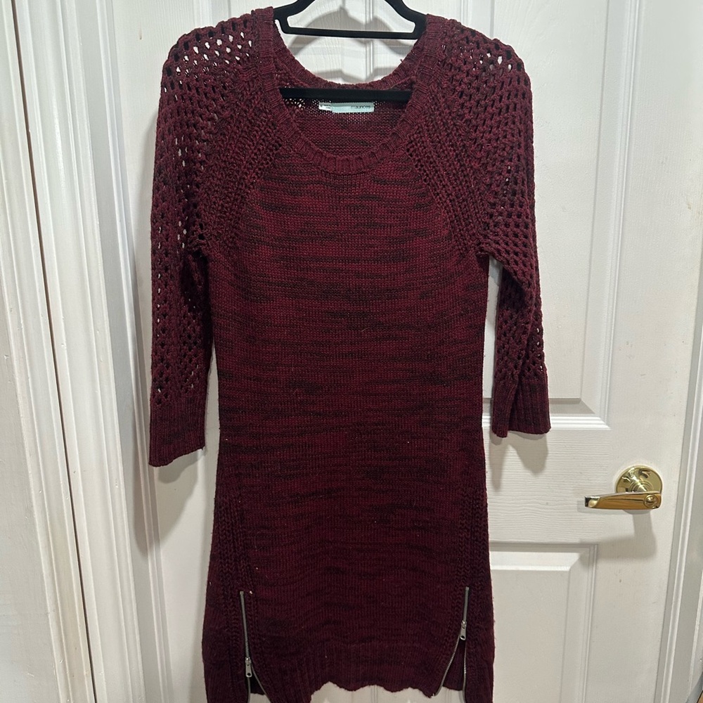 Maurices Maroon Knit Sweater Dress